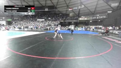 Girls 2A 115 lbs Champ. Round 2 - Hanna Ridgley, Sultan (Girls) vs Olivia Lopez, Burlington-Edison (Girls)