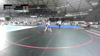 Girls 2A 115 lbs Champ. Round 2 - Hanna Ridgley, Sultan (Girls) vs Olivia Lopez, Burlington-Edison (Girls)