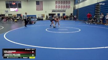 JV-5 lbs Round 2 - Mya Simmons, Williamsburg vs Addesyn Welcher, West Delaware, Manchester