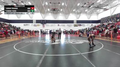 Boys 108 lbs Quarterfinal - Judah Teague, Durham Boys vs Chenu Yang, Oroville Boys