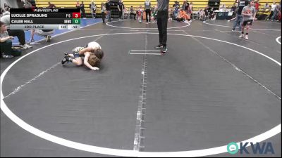60 lbs 3rd Place - Lucille Spradling, F-5 Grappling vs Caleb Hall, Newkirk Takedown Club