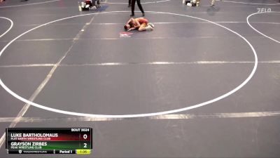 98 lbs Quarterfinal - Luke Bartholomaus, Flat Earth Wrestling Club vs Grayson Zirbes, Peak Wrestling Club