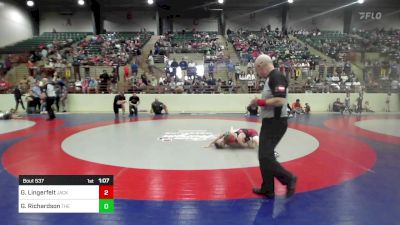 76 lbs Quarterfinal - Gavin Lingerfelt, Jackson County Wrestling Club vs Gage Richardson, The Storm Wrestling Center