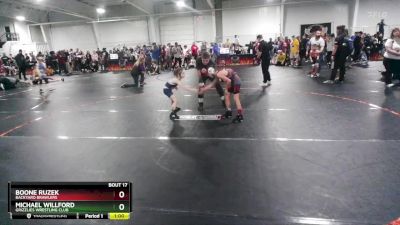 65 lbs Quarterfinal - Boone Ruzek, Backyard Brawlers vs Michael Willford, Grizzlies Wrestling Club