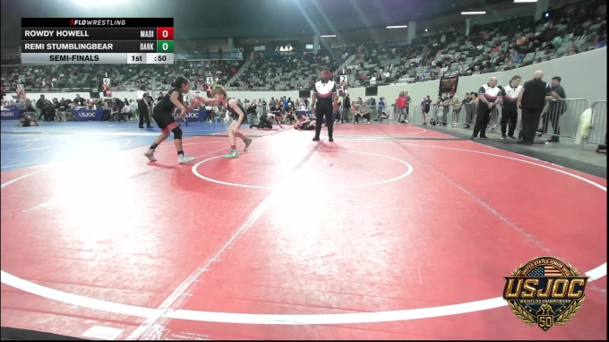 Remi Howell 100 lbs Semifinal - Rowdy Howell, Madill Takedown vs Remi Stumblingbear ...