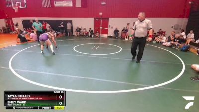 132 lbs Round 3 (8 Team) - Emily Ward, Best Trained vs Tayla Skelley, All American Wrestling Club