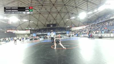Boys 4A 132 lbs Cons. Round 4 - Oliver Russell, Chiawana vs Brody Hanson, Lake Stevens