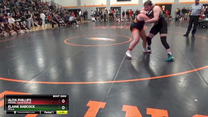 190 lbs Quarterfinal - Elaine Babcock, Pella vs Aliya Phillips, Prairie ...