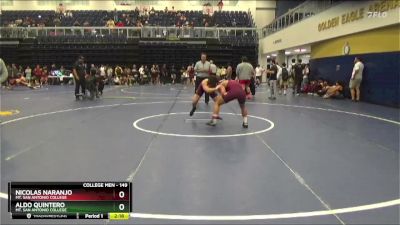 149 lbs Semifinal - Nicolas Naranjo, Mt. San Antonio College vs Aldo Quintero, Mt. San Antonio College