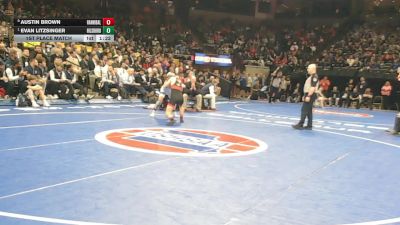 120 Class 3 lbs 1st Place Match - Evan Litzsinger, Hillsboro vs Austin Brown, Hannibal