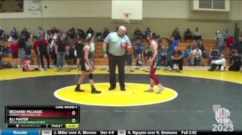 95 lbs Cons. Round 4 - Richard Mujagic, Dynasty Wrestling Club vs Eli Mayer, Willis Jepson Middle School