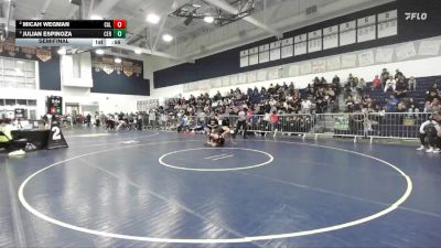 138 lbs Semifinal - Julian Espinoza, Cerritos vs Micah Wegman, Calabasas