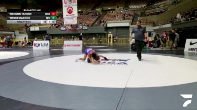Cadet Boys Lower - 106 lbs Quarters - Benson Tanner, USA Gold vs Bryce Dacoco, Tracy Wrestling Club