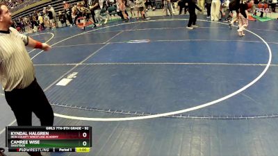 92 lbs Round 1 - Kyndal Halgren, Iron County Wrestling Academy vs Camree Wise, Shootbox