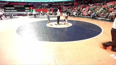 3A 175 lbs Champ. Round 1 - Luke Zook, Yorkville (H.S.) vs Noah Greene, Downers Grove (South)