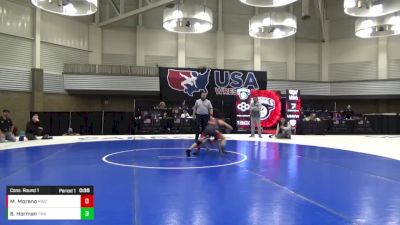 12U Boys - 78 lbs Cons. Round 1 - Matthew Moreno, Reign Wrestling Club vs Brendan Horman, Thoroughbred Wrestling Academy (TWA)