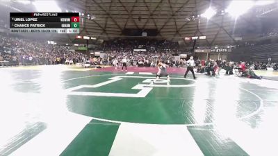 Boys 1B/2B 106 Quarterfinal - Chance Patrick, Okanogan vs Uriel Lopez, White Swan