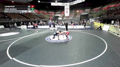 132 lbs 5th Place Match - Kobe Negrete, Wright Wrestling Academy vs Jayden Ruiz, Granite Wrestling Club