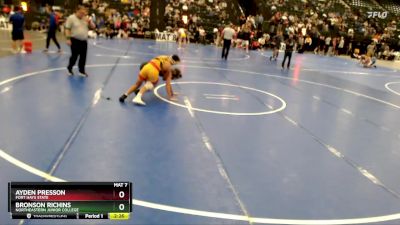 141 lbs Cons. Round 3 - Bronson Richins, Northeastern Junior College vs Ayden Presson, Fort Hays State