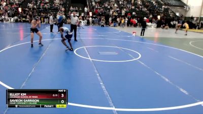 133 lbs Cons. Round 1 - Elliot Kim, Colorado School Of Mines vs Savieon Garrison, Colby Community College