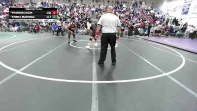 Boys 215 lbs Semifinal - Fabian Martinez, Alisal Boys vs Preston Dixon, Serra Boys