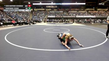 126 lbs Quarterfinal - John Martinez Goodman, Andover HS vs Shepherd Young, De Soto HS