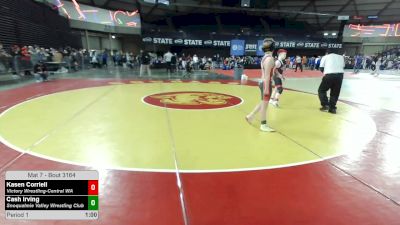 98 lbs Champ. Rd Of 16 - Kasen Corriell, Victory Wrestling-Central WA vs Cash Irving, Snoqualmie Valley Wrestling Club
