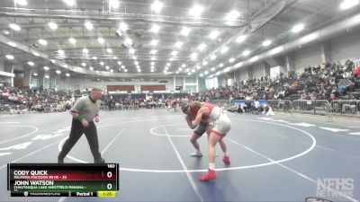 160 lbs Round 3 (3 Team) - Cody Quick, Palmyra Macedon Sr HS vs John Watson, Chautauqua Lake-Westfield-Panama