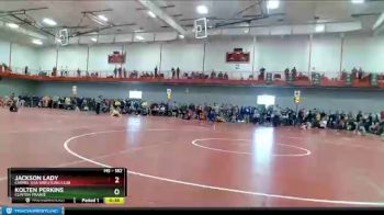 182 lbs Cons. Round 3 - Kolten Perkins, Clinton Prairie vs Jackson Lady, Carmel USA Wrestling Club