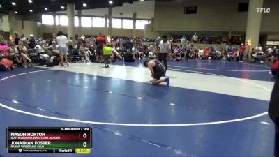 189 lbs Cons. Semi - Jonathan Foster, Rabbit Wrestling Club vs Mason Horton, South Georgia Wrestling Academ