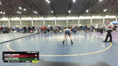 138 lbs Cons. Round 3 - Hunter Bones, Meridian Middle School vs Oliver Gibbons, New Plymouth