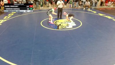 100 lbs Champ. Round 2 - Addison Hadsall, Unattached vs Isabel Gwatlney, Ottawa Township