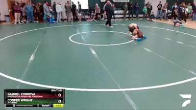 75 lbs Cons. Semi - Cooper Wright, Wyoming vs Gabriel Cordova, Green River Grapplers Wrestling
