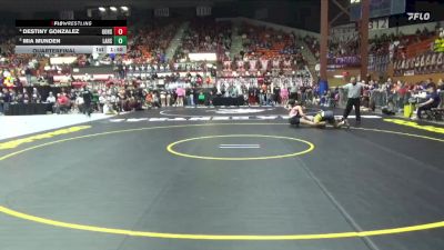 140 lbs Quarterfinal - Mia Munden, Larned HS vs Destiny Gonzalez, Goodland HS