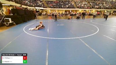 Boys 3rd-4th Grade - 67 Cons. Round 2 - Bryce Phillips, DC Elite Wrestling vs Sawyer Moore, Moen Wrestling Academy