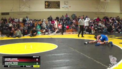 100 lbs Champ. Round 1 - Santos Tizoc, Snake Pit Wrestling vs Jacob Lemos, Folsom Middle School