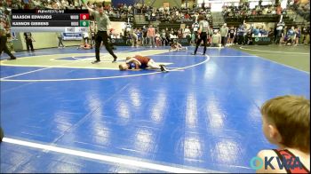 52 lbs Quarterfinal - Maason Edwards, Woodward Youth Wrestling vs Kannon Gibbens, Rough Riders