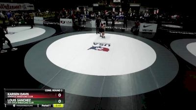 78 lbs Cons. Round 2 - Karsen Davis, Oakdale Wrestling Club vs Louis Sanchez, USA Gold Wrestling Club