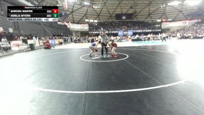 Girls 2A 125 lbs Cons. Semi - Aurora Martin, W. F. West (Girls) vs Amelia Myers, Anacortes (Girls)