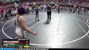 107 lbs Champ. Round 1 - Sabrina Buddenberg, Palmyra Youth Wrestling Club vs Hadley Bargen, Lakeview