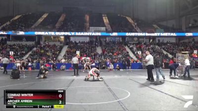 130 lbs Quarterfinal - Archer Amrein, Hill City vs Conrad Winter, Tiger