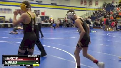 106 lbs Cons. Round 2 - Eli Ollinger, Vinton-Shellsburg vs Lucas Peters, West Delaware, Manchester