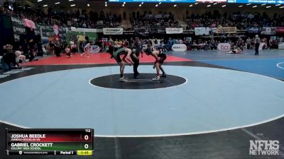 112 lbs 5th Place Match - Gabriel Crockett, Colony High School vs Joshua Beedle, Juneau-Douglas HS