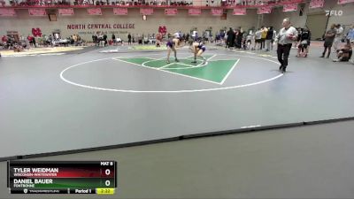 133 lbs Champ. Round 2 - Tyler Weidman, Wisconsin-Whitewater vs Daniel Bauer, Fontbonne