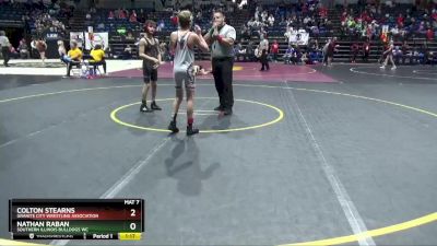 100 lbs Cons. Round 4 - Nathan Raban, Southern Illinois Bulldogs WC vs Colton Stearns, Granite City Wrestling Association
