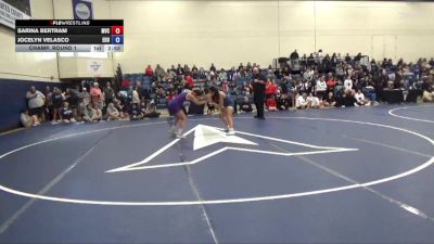 145 lbs Champ. Round 1 - Jocelyn Velasco, Eastern Oregon University (OR) vs Sarina Bertram, Missouri Valley