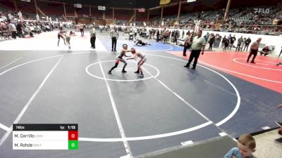 74 lbs Quarterfinal - Mason Carrillo, Lockjaw WC vs Maxton Rohde, Wolfpack Wr Ac