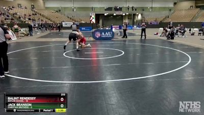215 lbs Placement (4 Team) - Balint Rendessy, Baylor School vs Jack Branson, Christian Brothers