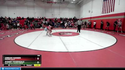 130 lbs Semifinal - Sydney Masengale, West Valley (Yakima) (Girls) vs Jordan Hansen, Prosser (Girls)