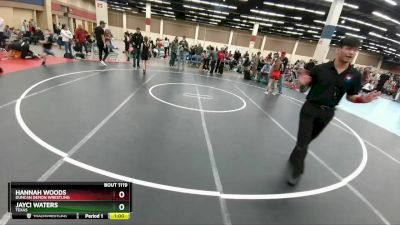 98-106 lbs Cons. Semi - Jayci Waters, Texas vs Hannah Woods, Duncan Demon Wrestling